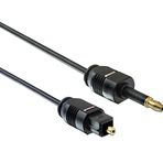 PremiumCord Optik ses kablosu mini Toslink 3.5mm - Toslink - 1m, erkek - erkek, stereo sistem için dijital kablo HiFi Sounbar TV, HQ ses, altın kaplama, renk siyah 1 m