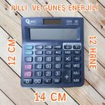 PremiumPort 12X14 cm Güneş ve Pil Güçlü Masaüstü Hesap Makinasi - Ahşap - Seçenek 1