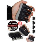 PremiumPort 2 Adet Mini Taşınabilir Bilek ve Parmak Güçlendirme Aracı - Seçenek 1 - Açık Beyaz - Gri