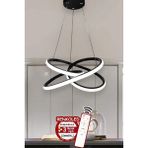 PremiumPort 3 Renk Işıklı Modern Sarkıt LED Avize, Siyah Kasa, Salon, Mutfak, Hol - Ahşap - Seçenek 1