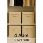 PremiumPort 4’lü Kumaş Dolap Içi Düzenleyici Kutu, Katlanabilir 30X30X30 cm - Seçenek 1