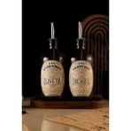 PremiumPort 500ML Ahşap Stantlı Amber Serisi Zeytinyağı ve Ayçiçek Yağı Şişesi - Seçenek 1