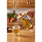 PremiumPort 800ML French Press, Şık ve Kullanışlı Kahve Demleme Aleti - Seçenek 1 - Ahşap Bej - Siyah