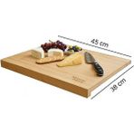 PremiumPort Bambu Kesme Tahtası 45X38CM, Hamur Açma ve Tezgah Üstü Aksesuar - Altın - Seçenek 1