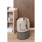 PremiumPort Bej Kumaş Büzgülü Katlanabilir Çok Amaçlı Çamaşır Sepeti 35X35X50CM - Seçenek 1