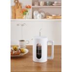 PremiumPort Beyaz French Press, 800 Ml, Bitki Çayı ve Filtre Kahve Demliği - Seçenek 1 - Ahşap Bej - Siyah