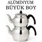 PremiumPort Büyük Boy Alüminyum Çaydanlık Siyah Kulp, Dayanıklı ve Şık Tasarım - Antrasit - Seçenek 1