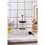 PremiumPort Çift Cidarlı Cam French Press, 600 Ml, Metalik Tasarım, Hediye Seti - Seçenek 1 - Altın