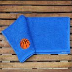 PremiumPort Çocuklar Için Basketbol ve Spor Antrenman Havlusu 50X90 Cm, Nakışlı Unisex - Seçenek 1 - Ahşap - Ceviz