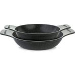 PremiumPort Döküm Güveç Sahan Seti, Kendinden Saplı, 2 Parça, Gri, 20CM-22CM - Seçenek 1 - Antrasit
