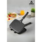 PremiumPort Döküm Tost Makinesi, Siyah, Pratik ve Şık Tasarım - Seçenek 1 - Ahşap