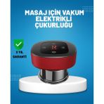 PremiumPort Elektrikli Vakumlu Çukurluk Masaj Aleti, Isıtmalı ve Kırmızı Işık Terapi Seti - Antrasit