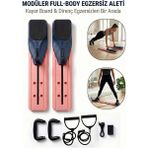 PremiumPort Ev Tipi Full Body Egzersiz Aleti, Direnç Halatlı ve Kayar Board ile Fitness Seti - Seçenek 1