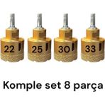 PremiumPort Fayans, Mermer, Granit ve Seramik Delme Seti, Çeşitli Boyutlarda, Elmaslı - Ahşap