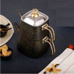 PremiumPort Gold Stone Kare Çaydanlık Takımı Orta Boy, Şık ve Dayanıklı Tasarım - Ahşap - Seçenek 1