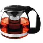 PremiumPort Isıya Dayanıklı Cam Demlik, Süzgeçli, 700ML, Bitki Çayı Demliği - Seçenek 1 - Ahşap