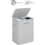 PremiumPort Katlanabilir 100L Çift Bölmeli Kumaş Kirli Çamaşır Sepeti - Light Gray - Seçenek 1 - Antrasit