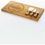 PremiumPort Modern Fhume 4'lü Peynir Sunum Tabağı Seti Bambu Bej - Ahşap - Bej