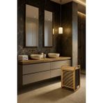PremiumPort Modern Geniş Hacimli Bambu Çamaşır Sepeti, 61X40X35 cm - Seçenek 1 - Altın