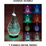 PremiumPort Modern Led'li Hava Nemlendirici ve Aromaterapi Dekoratif Cihaz - Ahşap - Ceviz - Seçenek 1