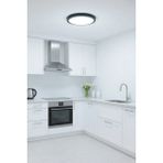 PremiumPort Modern Siyah Metal Tavana Montajlı LED Lamba, Buz Beyaz Işık - Ahşap - Seçenek 1