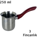 PremiumPort Paslanmaz Çelik Akrilik Saplı 3 Fincanlık Kahve Cezvesi 250ML - Seçenek 1 - Altın