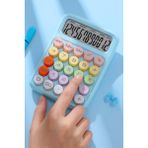 PremiumPort Pastel Renkli Yuvarlak Düğmeli LCD Masaüstü Hesap Makinesi - Mercan - Seçenek 1