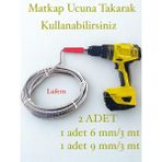 PremiumPort Pratik Ergonomik Matkap Ucu Boru Temizleme ve Tıkanıklık Açma Spiral Set