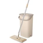 PremiumPort Pratik Spin Mop Tablet Krem 5l + Yedek Mop Bezleri 4'lü Set - Ahşap - Seçenek 1