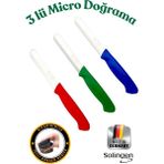 PremiumPort Ritter Micro 3'lü Doğrama Bıçak Seti, Renkli ve Kullanışlı, Dayanıklı Tasarım - Bej - Seçenek 1