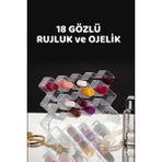 PremiumPort Ruj ve Oje Seti, Şık ve Kullanışlı Ikili Renk Seçeneği - Ahşap - Bej - Siyah - Seçenek 1