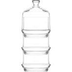 PremiumPort Şekerlik, Cam Kapaklı, 285 Ml, 3 Katlı Sunumluk, Zarif ve Şık Tasarım - Açık Beyaz - Gri - Seçenek 1