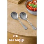 PremiumPort Şık 13CM Metal Gümüş Sos Kaşığı Seti 2'li, Dayanıklı ve Kullanışlı Tasarım - Seçenek 1