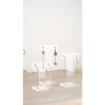 PremiumPort Şık Akrilik Pleksi T-Küpelik 3'lü Set, Küpe Standı, Modern Tasarım - Altın