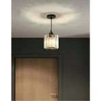 PremiumPort Şık Modern Kristal Taşlı Sarkıt Avize, Hol, Mutfak ve Oturma Odası Için - Ahşap - Seçenek 1