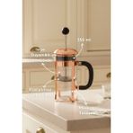 PremiumPort Şık ve Pratik French Press 350 Ml, Kahve ve Çay Keyfi Için Ideal - Seçenek 1 - Altın