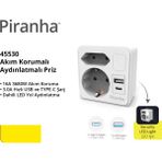 PremiumPort USB ve Type-C LED Işıklı Akıllı Priz, Termal Akım Korumalı - Ahşap