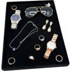 PremiumPort Yerli Üretim Siyah Süet Takı Servis Tablası 34/24 cm - Ahşap - Seçenek 1