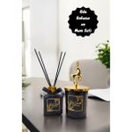 PremiumPort Yılbaşı Temalı Gold Geyik ve Siyah Bardak Mum Seti 100 ml Oda Kokusu - Altın - Seçenek 1