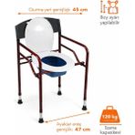 PremiumPort Yükseklik Ayarlı Metal Gövde Kovalı Hasta Tuvalet Sandalyesi 120 kg Taşıma - Seçenek 1