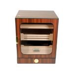 PremiumQuality Las Condes Aksesuar Çekmeceli İçi Ledli Kahverengi Sedir Humidor Puro Kutusu - TR9826