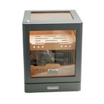 PremiumQuality Sucre Aksesuar Çekmeceli İçi Ledli Karbon Desenli Sedir Humidor Puro Kutusu - TR9647