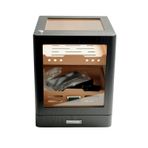 PremiumQuality Sucre Aksesuar Çekmeceli İçi Ledli Siyah Sedir Humidor Puro Kutusu - TR9650