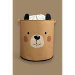 Prendi Home Bear Tasarımlı Ağzı Büzgülü Bebek Çocuk Odası Düzenleyici Saklama Kutusu Oyuncak Kirli Sepeti 37X40 - Kahverengi
