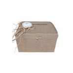 PRENSES Çeyiz Store Hasır Zarf Takı Sandığı Küçük Beyaz Çiçek