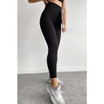 Prenses Cotas Fitilli Tayt Kız Çocuklar İçin Siyah Renk Uzun Slim Fit Özellikleriyle Konforlu - 5XL
