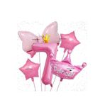 Prenses Taç Fiyonk Folyolu Yaş Set Balon 5 Li Set, 7