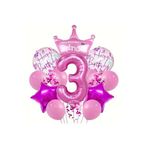 Prenses Taç Folyolu Yaş Balon Set, 3