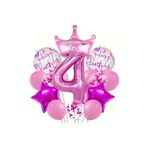Prenses Taç Folyolu Yaş Balon Set, 4