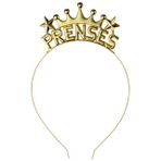Prenses Yazılı Gold Renk Metal Taç